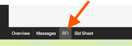 Figure 1. The RFI tab in the bottom black toolbar