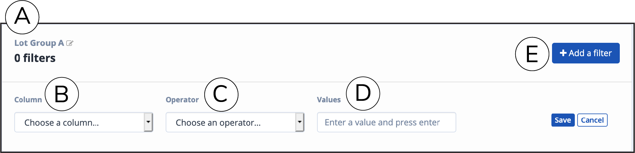 Adding a filter to a lot group