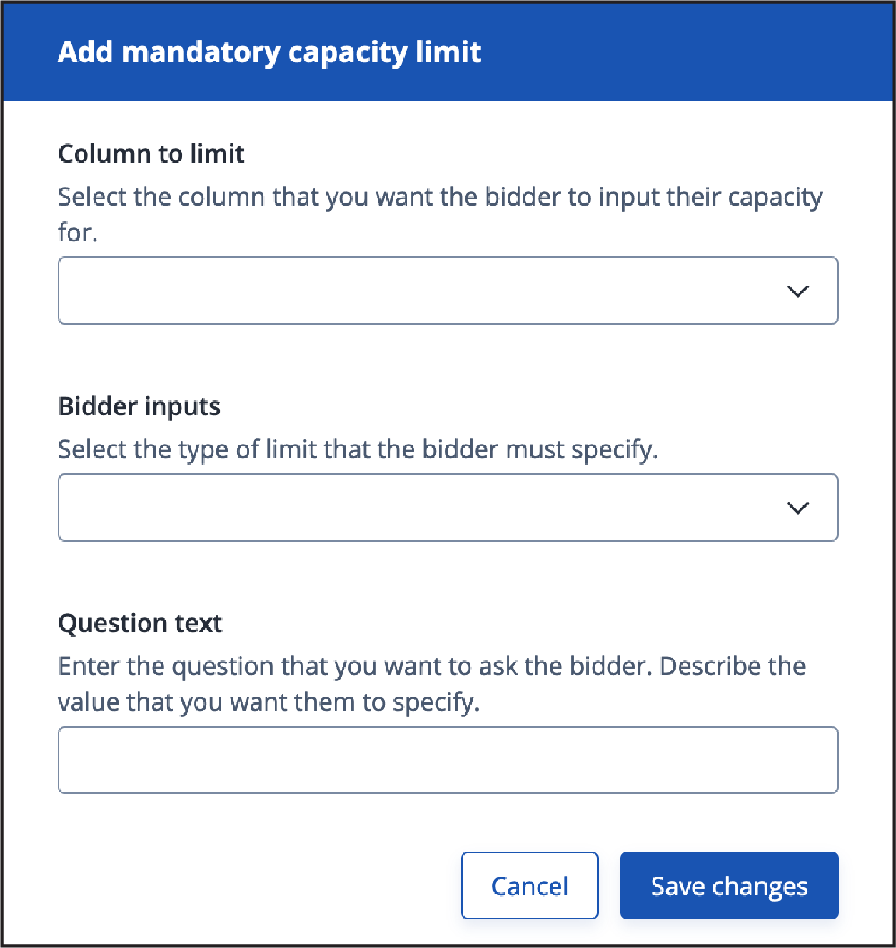 Adding a capacity question