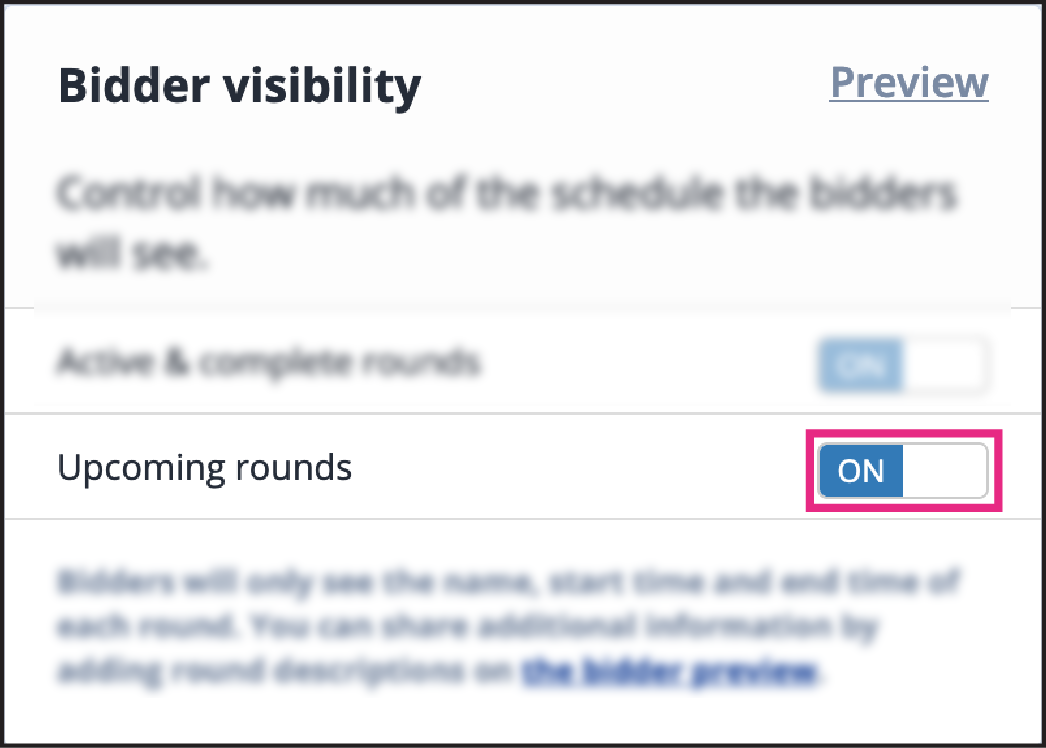 Configuring the schedule visibility for upcoming rounds