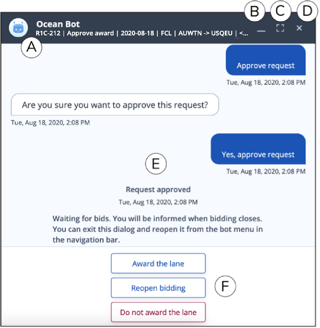 Bot chat window